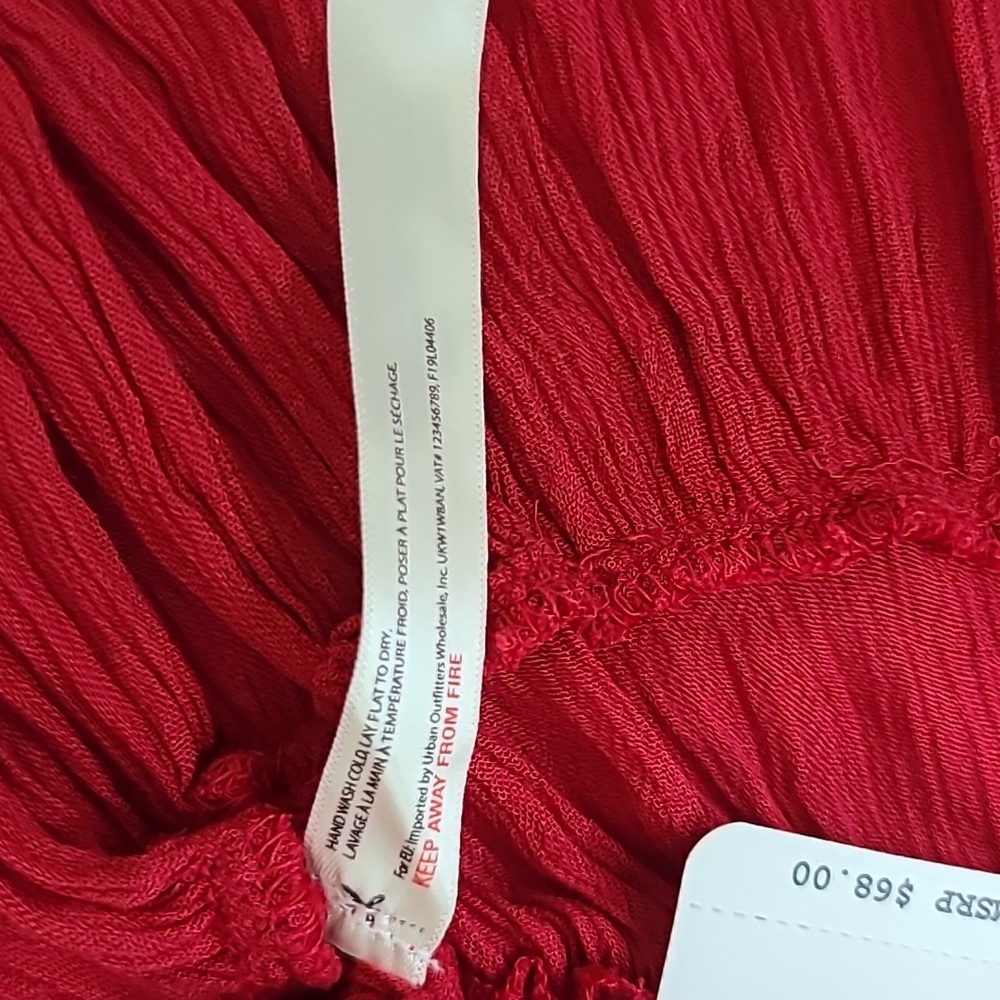 Free People Adella Peplum Cami Lace Ruffled Tank Blouse/Top in Red - NWT - Picture 13 of 17